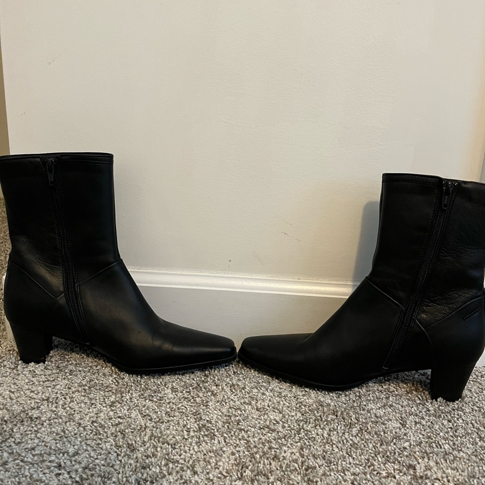Free People Sienna Black Leather Ankle Boot - Picture 2 of 8